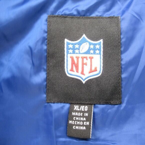 New York Giants Jacket Mens XL NFL Gray Blue Colorblock Pockets 1/4 Zip Pullover - Picture 3 of 12